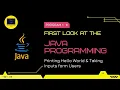 Write Your First Program Printing Hello World in Java Taking inputs from Users in