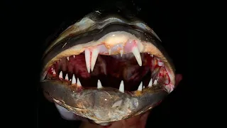 THIS FISH HAS MONSTER TEETH Cubera snapper clean cook mount how to jaw mount your fish