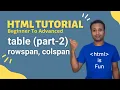 html bangla tutorial 31 Table part-II rowspan colspan