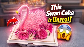 Satisfying Pink Swan Cake Decorating Tutorial 🦢✨