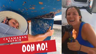 CATAMARAN HAUL OUT UNEXPECTED SURPRISES | The work begins!!