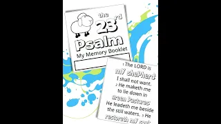 Psalm 23 Kids Memory Booklet Twenty-Third Psalm Bible Craft See Description