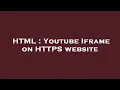 HTML Youtube Iframe on HTTPS website