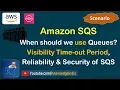 AWS SQS Concepts - When to use Queues Scenario Explained Reliability Security of SQS