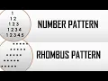 Rhombus Pattern Number Pattern C