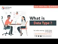 What is Data Type Java Interview Questions Fullstack Edutech