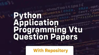 python application programming vtu question papers