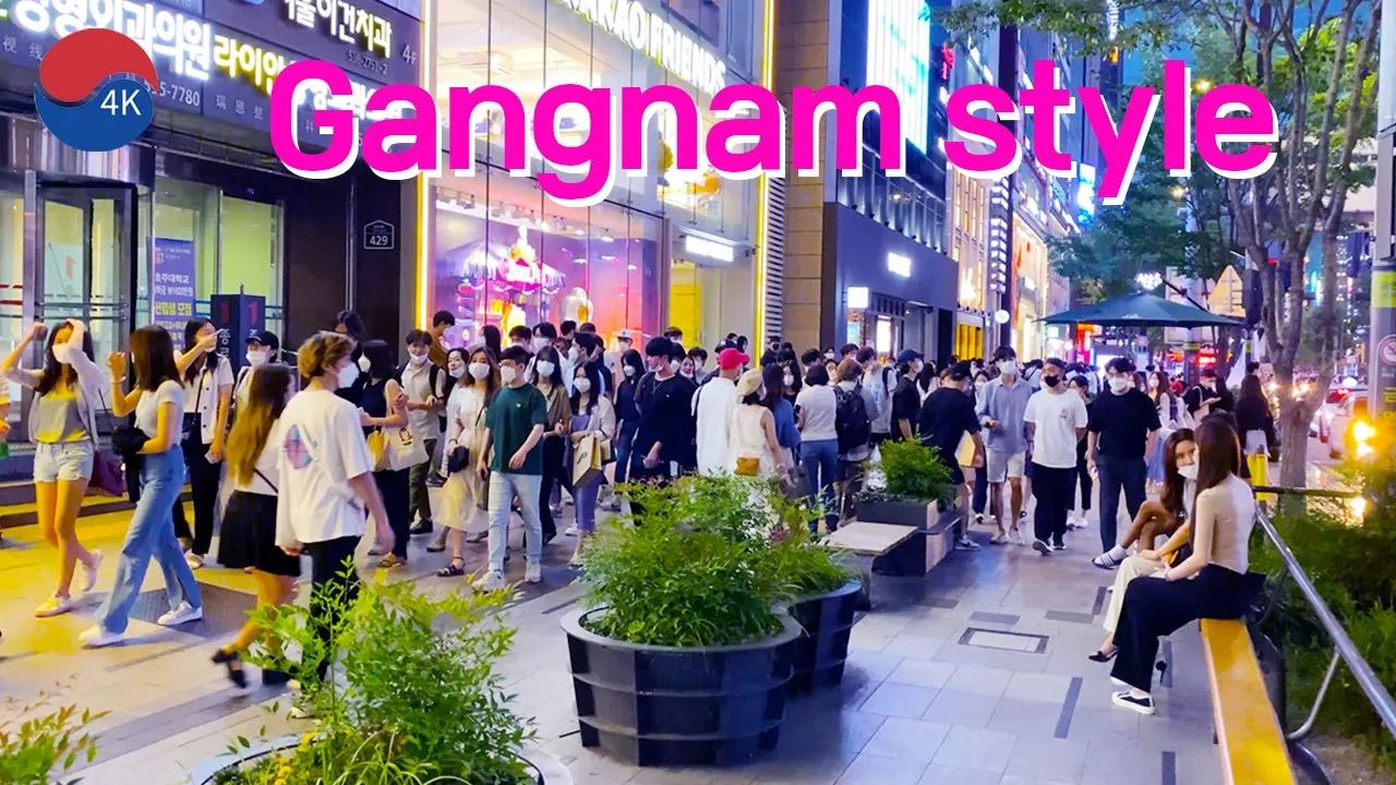[4k]Real Gangnam style강남스타일Walking through the crowds of Gangnam-daero Korea_Bts born seoul korea