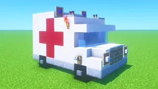 minecraft tutorial how to make a hospital ambulance 