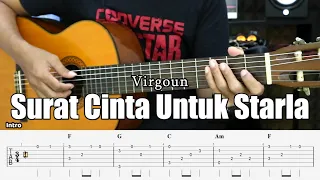 Download Surat Cinta Untuk Starla - Virgoun - Fingerstyle Guitar Tutorial + TAB \u0026 Lyrics MP3