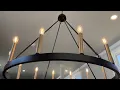 Wellmet 12 Light Black Wagon Wheel Chandelier Diam for Dining Room Kitchen Island Review