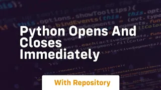 python opens and closes immediately