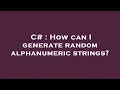 C How can I generate random alphanumeric strings