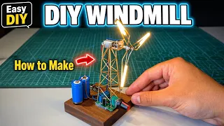 How to Make a Windmill (Electric Motor Table Lamp) - science project working model