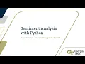 Sentiment Analysis with Python Workshop
