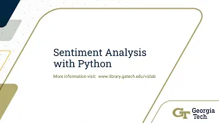 Sentiment Analysis with Python Workshop