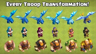every troop level 1 to max transformation town hall 17 clash of clans