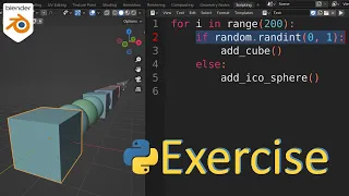 Beginner Blender Python Exercise Using If Statements in For Loops part 2