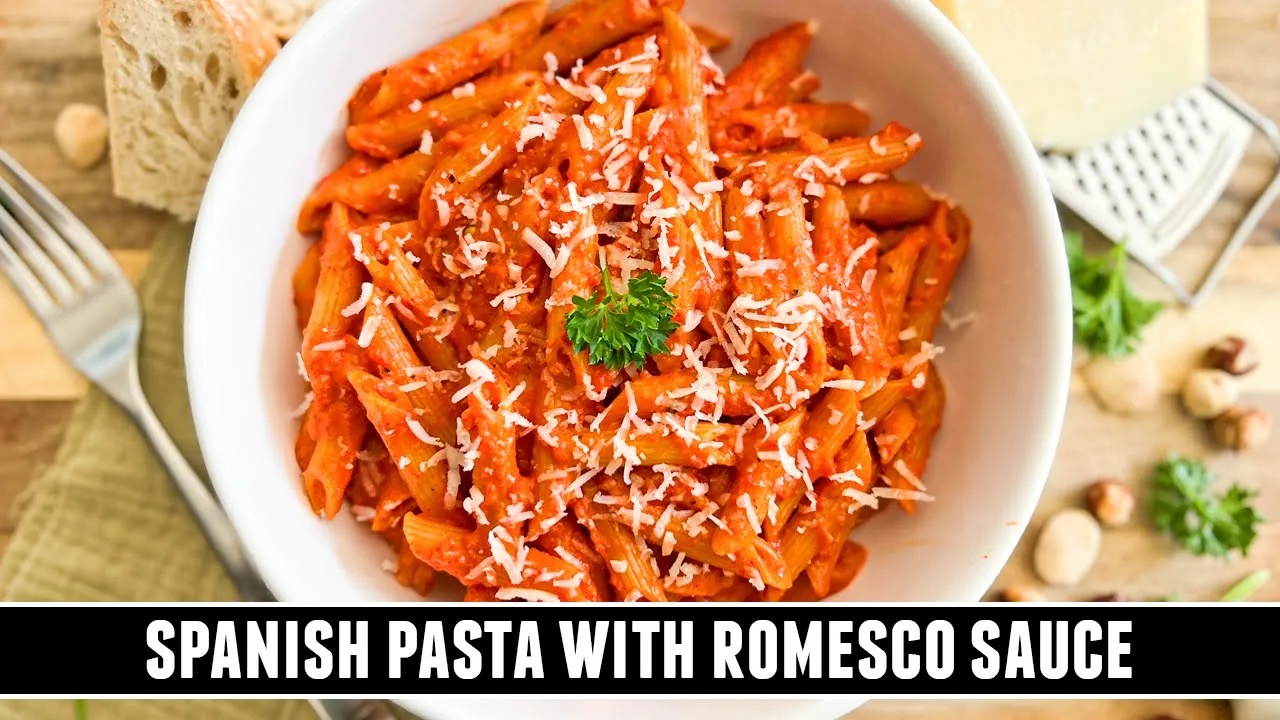 Spanish Pasta with Romesco Sauce   One of the Worlds BEST Pasta Dishes