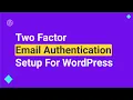 WordPress 2FA Setup How to Enable Email OTP Using Ultimate Security