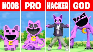 CATNAP MINECRAFT POPPY PLAYTIME STATUE BUILD CHALLENGE - NOOB vs PRO vs HACKER vs GOD