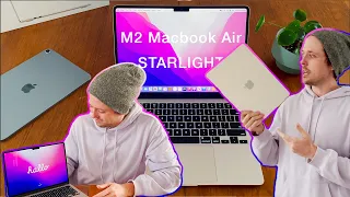 Starlight M2 Macbook Air Unboxing Comparison - Beautiful