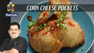 Corn Cheese Pockets | kids snack box recipe | cocktail party | tea-time snacks | Chef Venkatesh Bhat