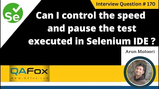 Can I control the speed pause the test executed in Selenium IDE Selenium Interview Question