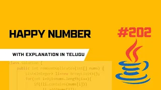 Happy Number Java Explained in Telugu