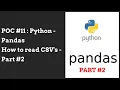 POC Python - Pandas How to read CSV s