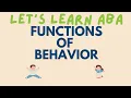 Functions of Behavior Escape Tangible Sensory Attention ABA Terms Exam Review