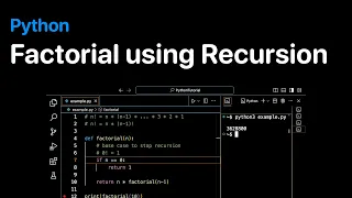 Factorial Program using Recursion in Python Language ProgramGuru org