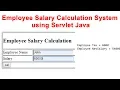 Employee Salary Calculation System using Servlet Java