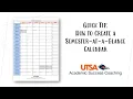 Quick Tip How To Create Your Semester-at-a-Glance Calendar Academic Success Coaching UTSA