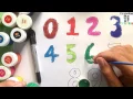 how to drawing numbers for kids and coloring pages with color water