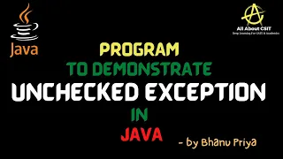 Unchecked Exception program in java lec 70 Java Tutorial BhanuPriya