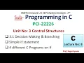 Lecture-08 C Programming Unit-3 3 1 Decision Making Branching Simple if statement Program