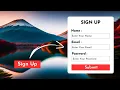 Create Popup Signup Form using HTML CSS JavaScript