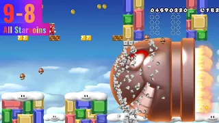 New Super Mario Bros Wii 9-8 (All Star Coins) 100% Walkthrough