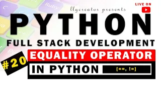 Live - Equality Operator in Python Python Comparison Operator Python Tutorial