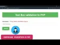 User input validation in php