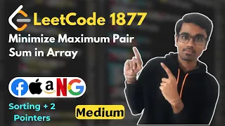 Minimize Maximum Pair Sum in Array LeetCode 1877 Sorting 2 Pointers