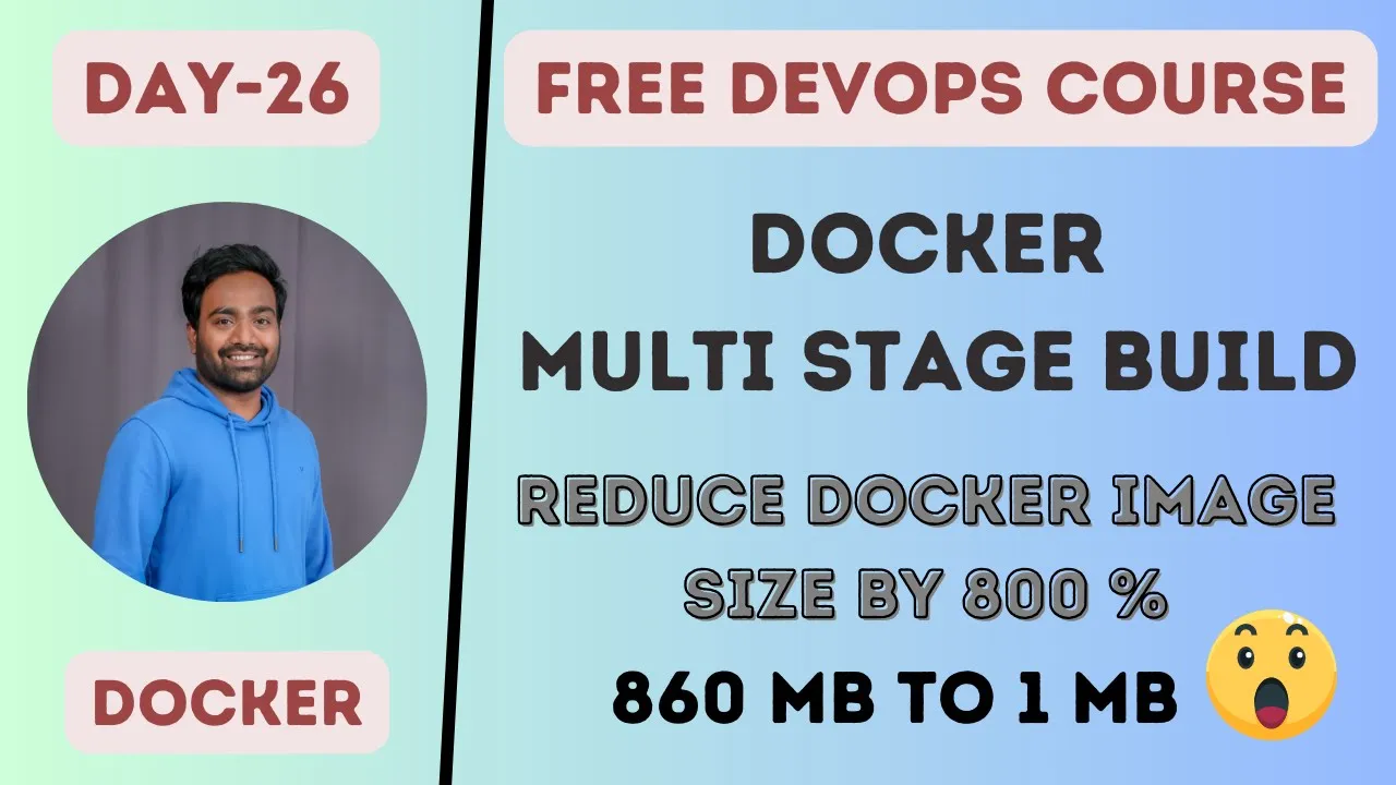 Day-26 | Multi Stage Docker Builds | Reduce Image Size by 800 % | Distroless Container Images | #k8s