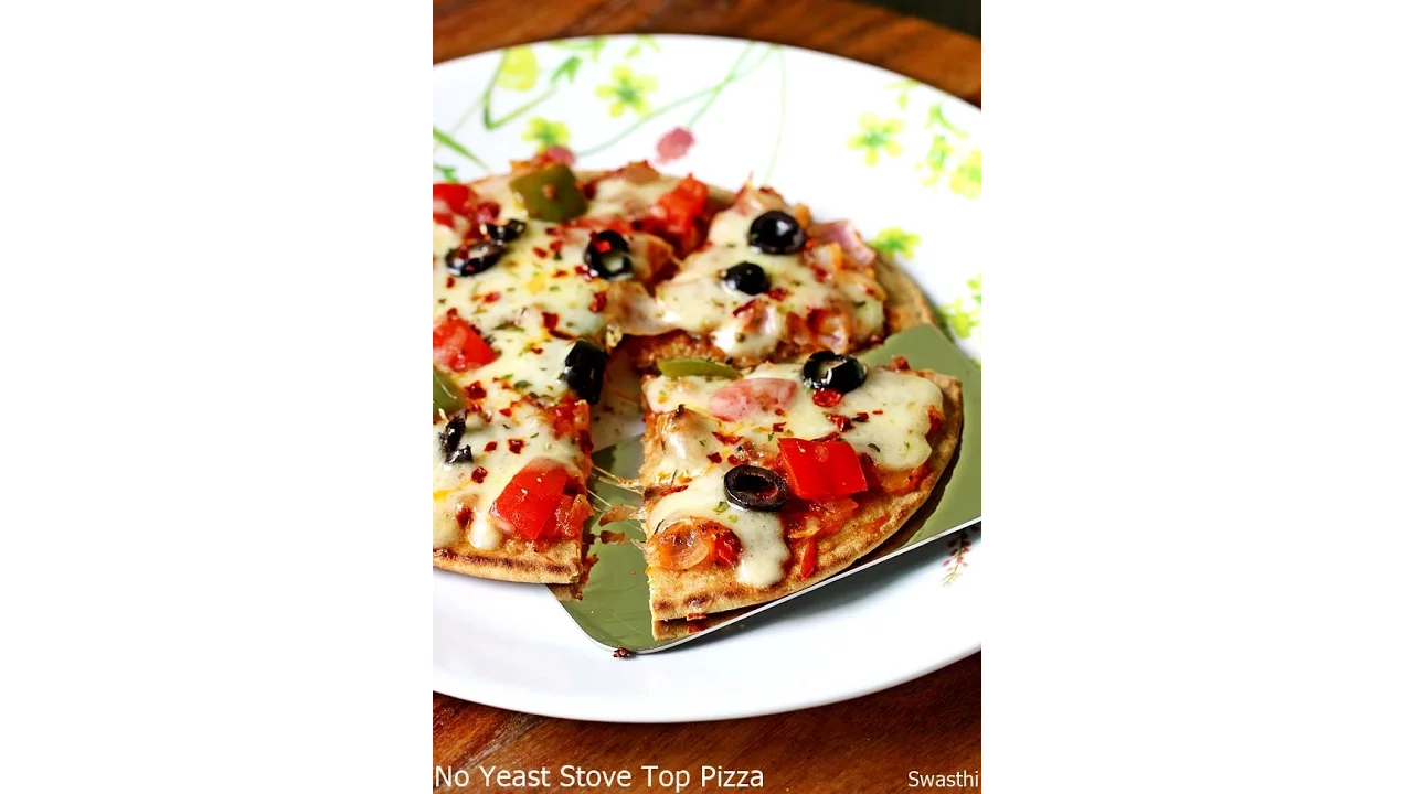 Tawa pizza recipe without yeast   How to make pizza without oven