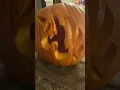 Unicorn pumpkin carving from a stencil