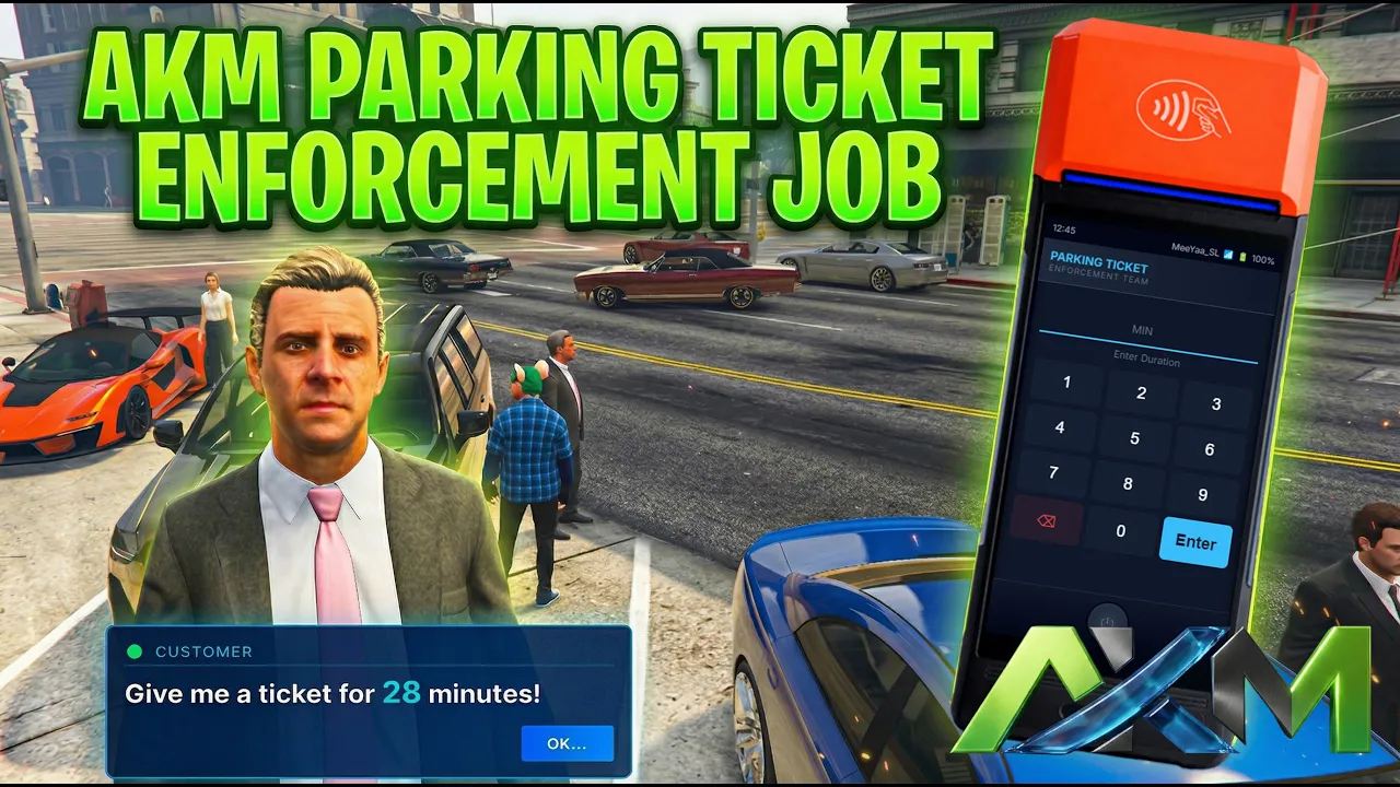 AKM Parking Ticket Job (QB, Qbox, ESX)