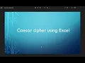 Caesar Cipher Using Excel -