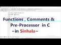Preprocessor Functions Comments of a C program in Sinhala