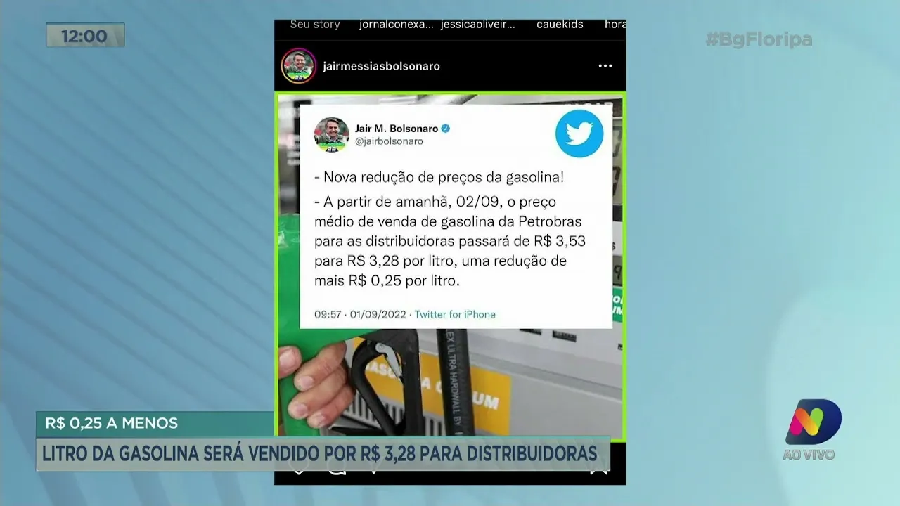 Litro da gasolina será vendido por R$ 3,28 para distribuidoras