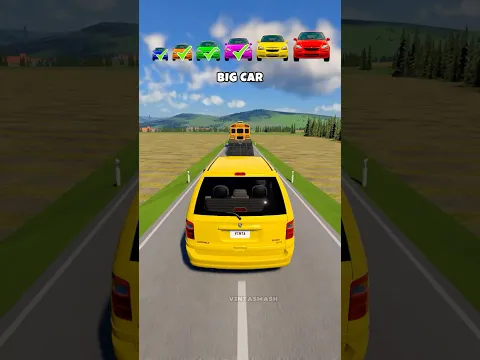 Small to Giant Cars Get on the School Bus Trailer